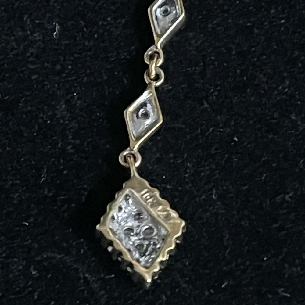 Beautiful Solid 10K YELLOW GOLD 1cttw LONG DIAMOND PENDANT NOT SCRAP. - Picture 11 of 11